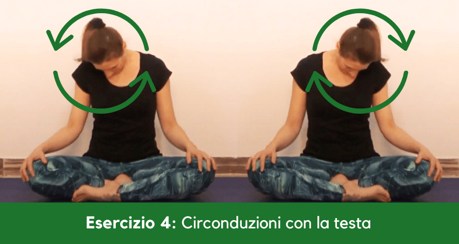 Esercizio Yoga per la cervicale, circonduzioni con la testa