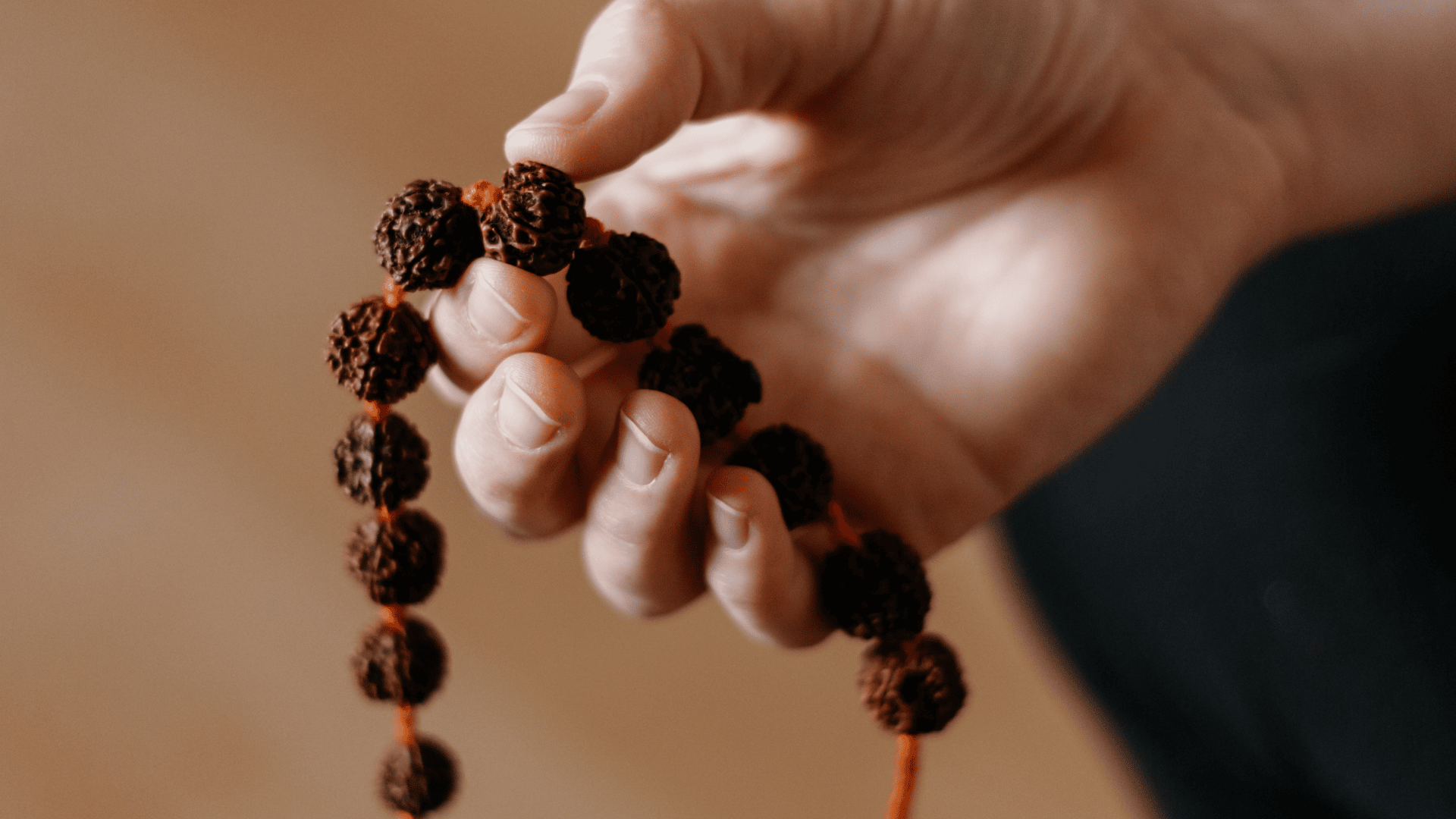 Japamala con semi di Rudraksha